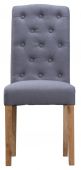 Eaton Upholstered 2 x Button Back Dining Chairs - Grey Fabric