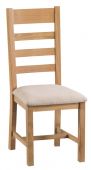 Compton Oak 2 x Ladder Back Chairs with Fabric Seats