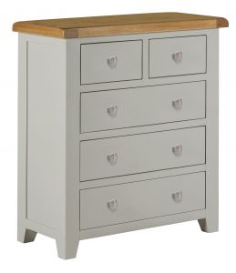 Toronto Oak and Grey Painted 2 Over 3 Chest Of Drawers