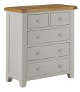 Toronto Oak and Grey Painted 2 Over 3 Chest Of Drawers