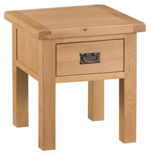 Compton Oak Lamp Table With Drawer