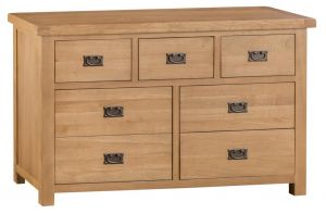 Compton Oak 3 Over 4 Wide Drawer Chest