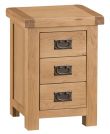 Compton Oak 3 Drawer Small Bedside Table