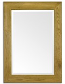 120cm x 94cm Oak Flat Frame Wall Mirror (Bevelled Edged Glass)
