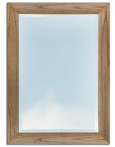 64cm x 54cm Oak Curved Frame Wall Mirror (Bevelled Edged Glass)
