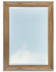 90cm x 64cm Oak Curved Frame Wall Mirror (Bevelled Edged Glass)